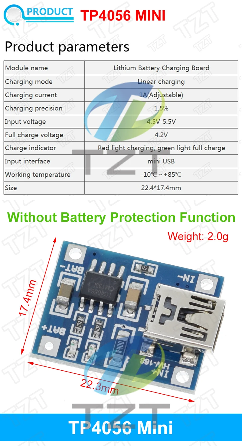 1/5PCS Micro USB 5V 1A 18650 TP4056 Lithium-Batterie Ladegerät Modul Lade Board Dual Funktion li-Ion Schutz – Detail 1