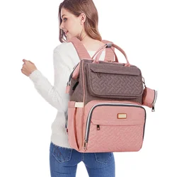 Bolsa de pañales de moda para mamás, mochila de maternidad impermeable para lactancia, mochila de viaje con USB, bolsas para cochecito, pañales para el cuidado del bebé