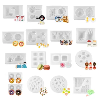 

Food Ice Cream Egg Bread Pizza Silicone Mold Resin Jewelry Milk Bottle Keychain Pendant Fridge Magnet DIY Resin Molds