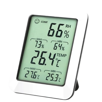 

Digital Temperature and Humidity Monitor, Indoor Outdoor Thermometer, Humidity Meter with LCD Screen, Humidity Gauge for Home
