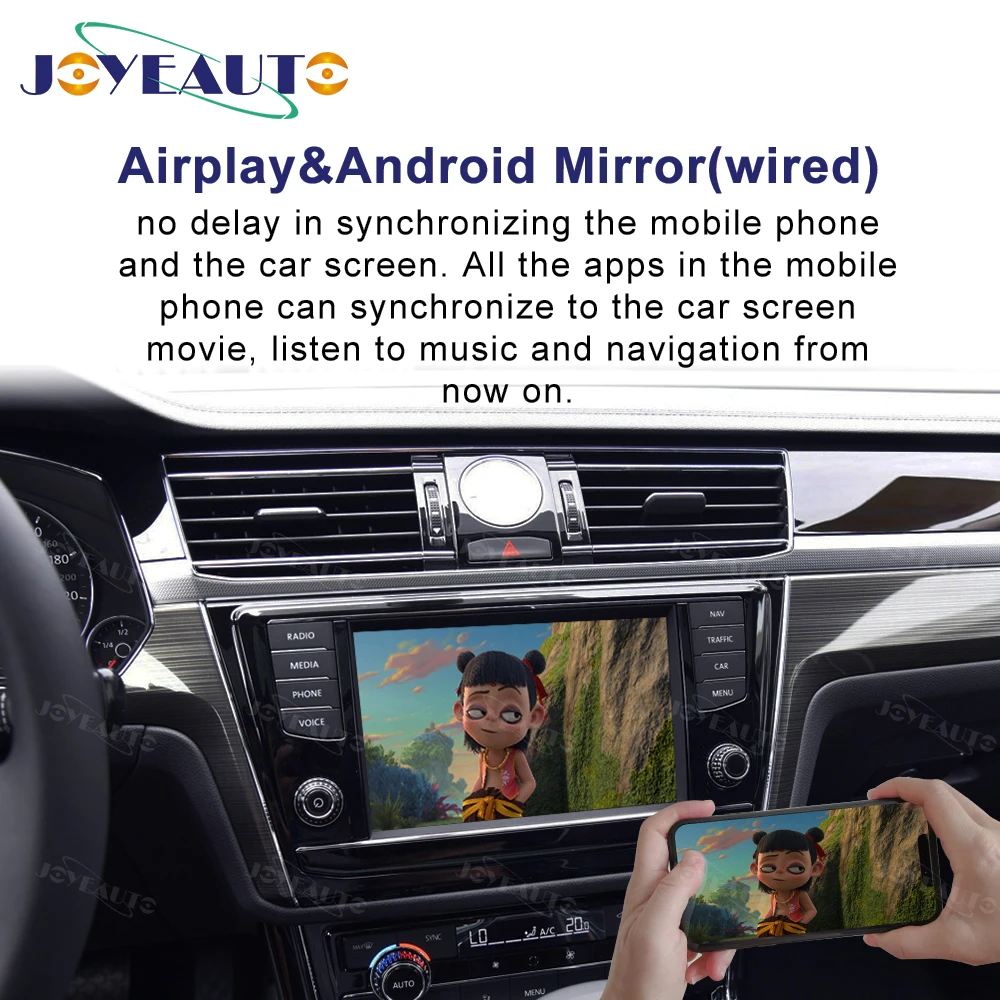 Joyeauto беспроводная Apple Carplay для Volkswagen phideon- обновленная Android авто зеркало Wifi Автомобильная игровая поддержка тыловая камера