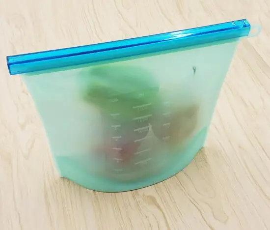 4000ML Blue 4 размера 500 мл/1500 мл силиконовая сумка свежие герметичные пакеты многоразовая силиконовая пищевая пакет для пищевых продуктов сумка холодильник свежие сумки - Цвет: 4000ML Blue