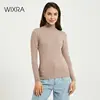 Wixra Knitting Sweater and Jumper Turtleneck Tops Pullovers Casual Sweaters Womens Long Sleeve All-match Elastic Sweater ► Photo 1/6