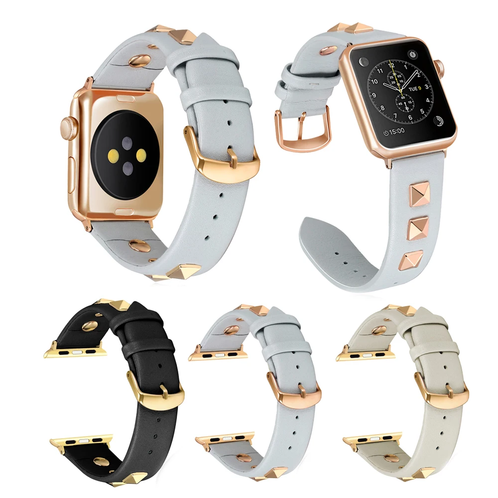 Кожаный ремешок для наручных часов Apple Watch версии Series5 4 3 2 1 2019 нового дизайна