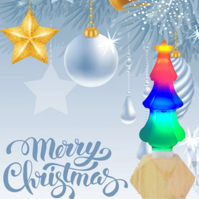 

new Christmas Tree Plastic Color Bulb Flashing Lighting Night Light For Home Party