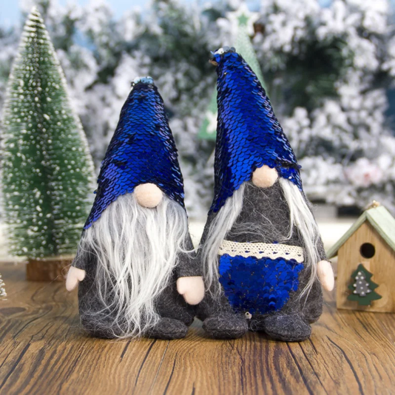 Шведский Рождественский Санта нордический эльф плюшевый гном кукла Фигурка орнамент шляпа с пайетками карманный домашний праздник украшения