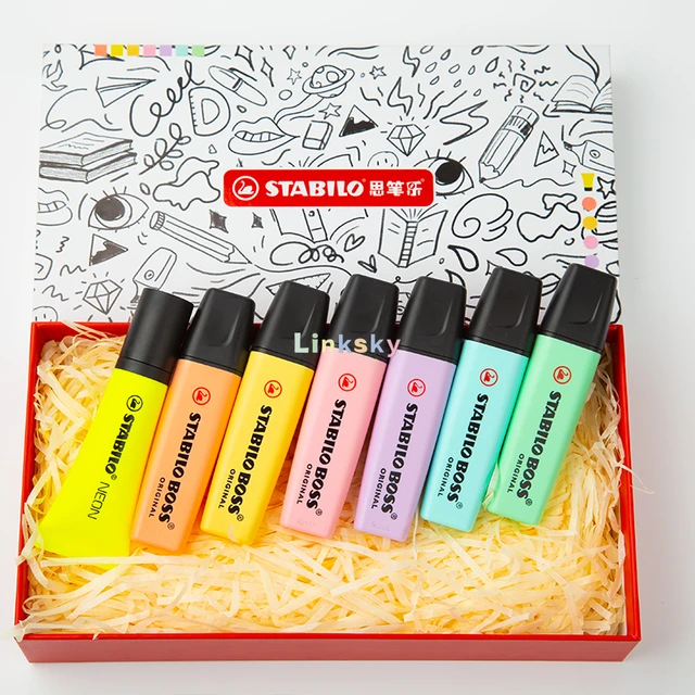 STABILO BOSS ORIGINAL Pastel Highlighters, Chisel Nib, Multi Ink