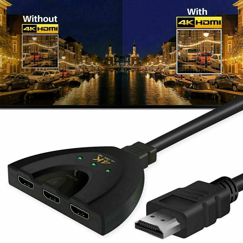 3-портовый кабель-разветвитель HDMI 4K коммутатор адаптер для HDTV для PS4 Для Xbox 3x1 переключатель сплиттер