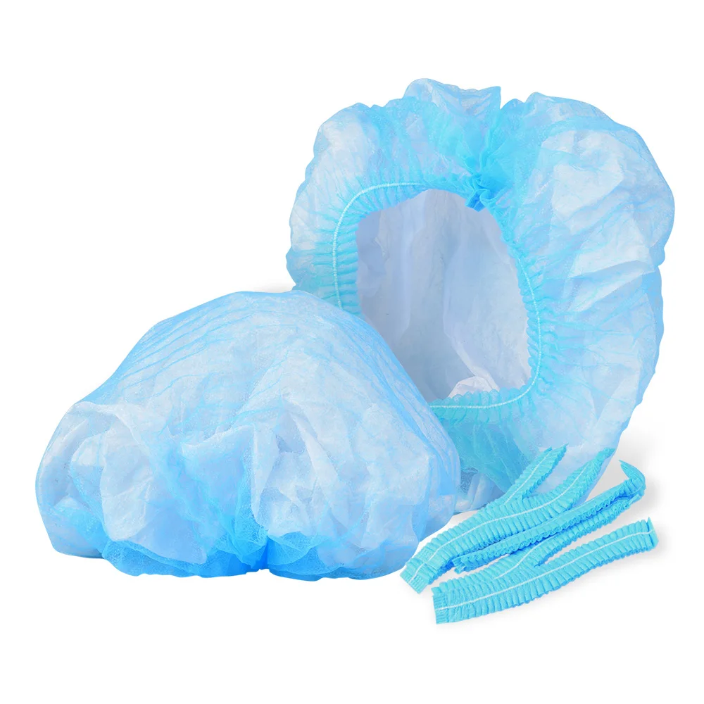 

100PCS Disposable Hair Shower Cap Non-woven Pleated Anti Dust Hat Set Women Men Bath Caps Hair Salon Beauty Accessories