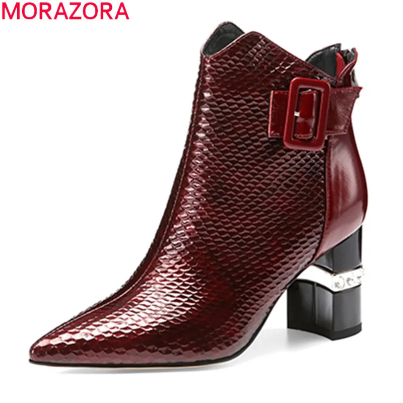 MORAZORA/2020 Новое поступление Лидер продаж Женские Ботинки Натуральная кожа Дамская