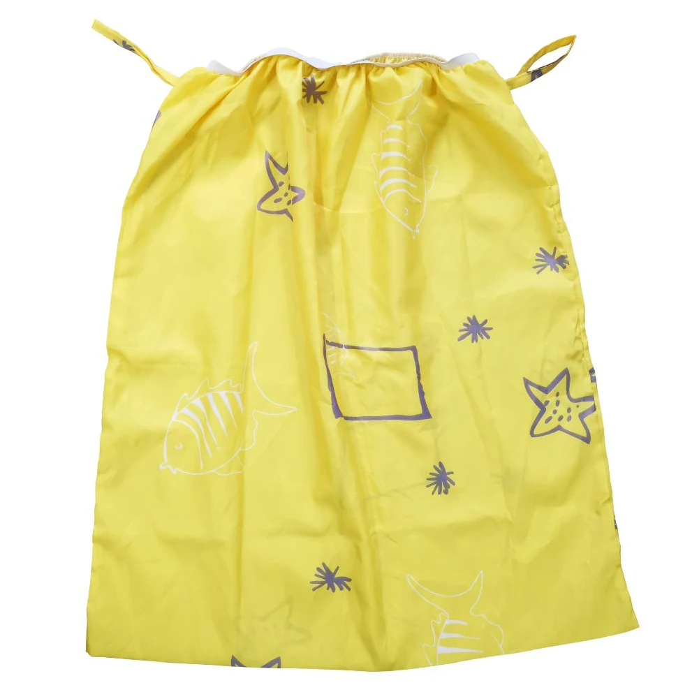 Сумка для хранения водонепроницаемая эластичная домашняя грязная одежда ведро для подгузников лайнер с ремешками Органайзер многоразовый Печатный многоцелевой - Color: Yellow