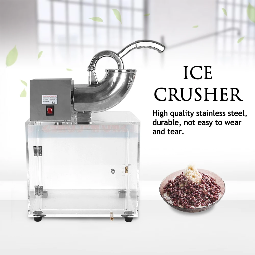 ITOP 180kgs/h Yield Ice Crusher Shaver Electric Snow Cone Maker Stainless Steel Blade Shaved Ice Machine With Ice Box