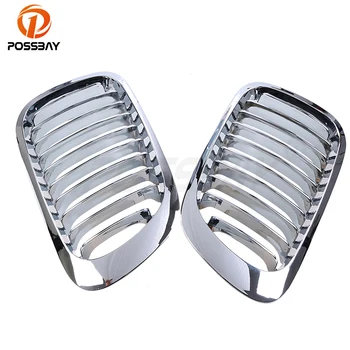

POSSBAY Car Accessories Chrome Silver Front Grille For BMW 3-Series BMW M3 Cabrio 2001/2002/2003/2004-2006 2D Coupe Car Grills