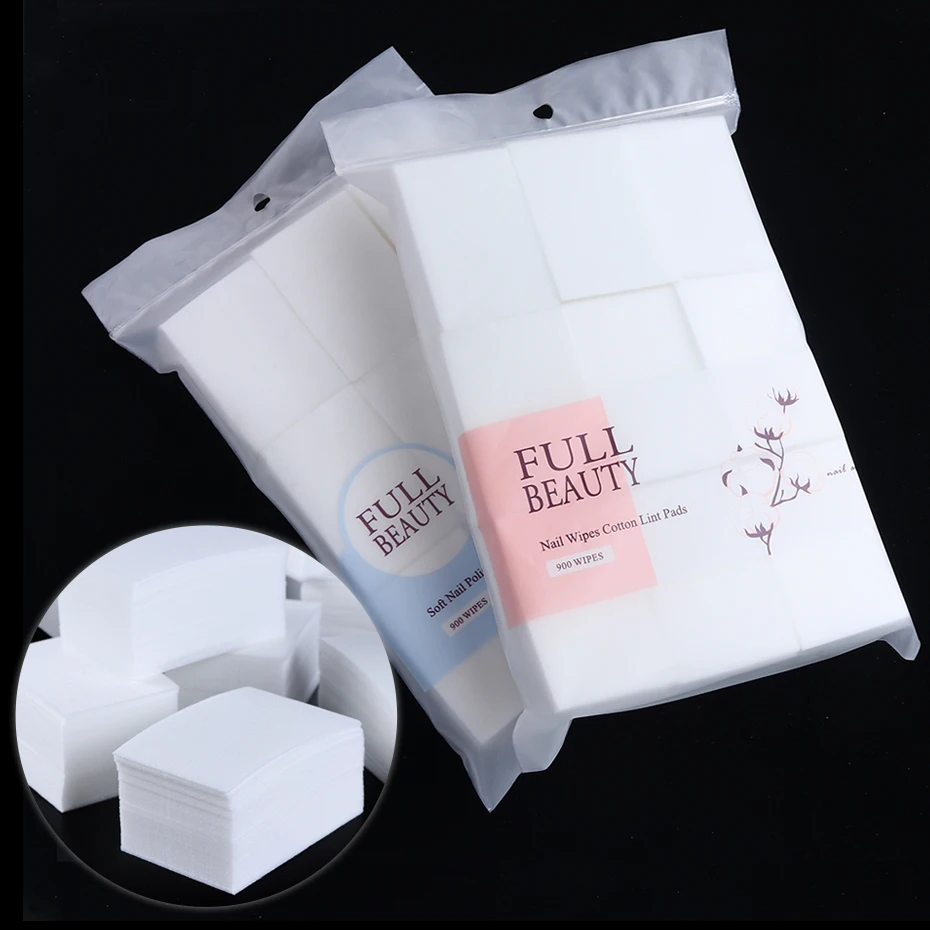 

900pcs Cotton Nail Polish Remover Nail Wipes Lint-free Wraps Pads Gel Cleaning Makeup Paper Napkin Nail Art Manicure Tool TR1543