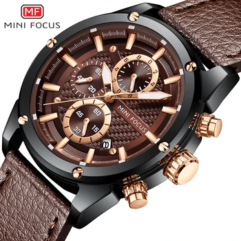 

MINI FOCUS New Mens Sport Quartz Watches Men Fashion Business Leather Military Waterproof Men Wrist Watch Relogio Masculino