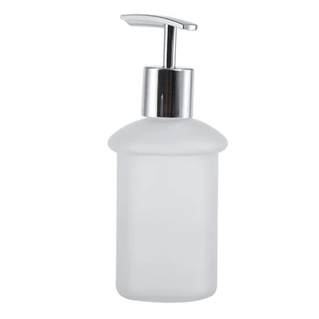

HTHL-Wall Mount Bathroom Frosted Glass Shampoo Liquid Soap Dispenser & Holder Chrome