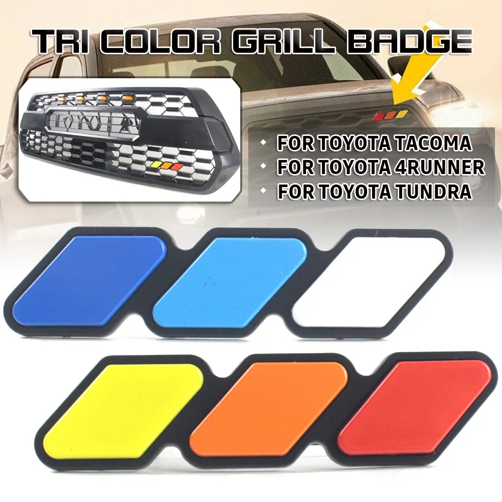 

For Toyota Tacoma 4Runner Tundra Tri-color 3 Grille Badge EMBLEM Stickers Decals Auto Car Accessories Car styling