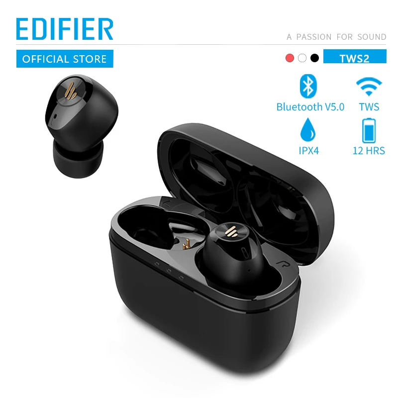 EDIFIER TWS2 TWS наушники Bluetooth V5.0 IPX4 до 12 часов воспроизведения Многофункциональные Беспроводные наушники с управлением