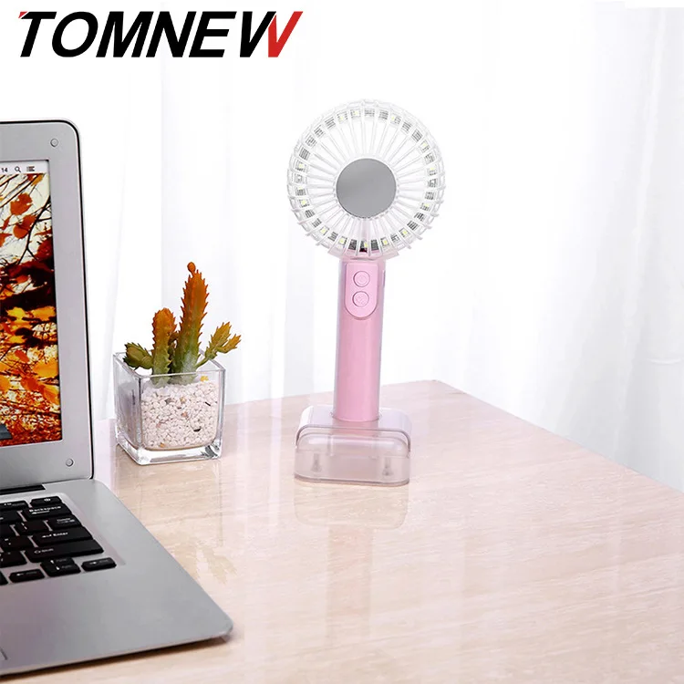 

New Products Crystal Lamp Fan Unique Modeling Style with USB Hand-Held Portable Mute Creative Fill Light Mirror Fan