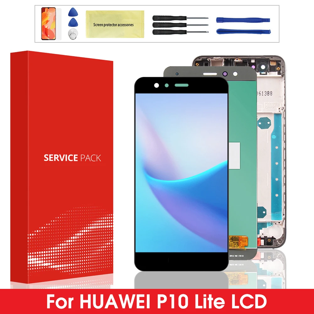 5 2 ''Оригинальный ЖК дисплей с рамкой для HUAWEI P10 Lite сенсорный экран WAS LX1 LX1A LX2