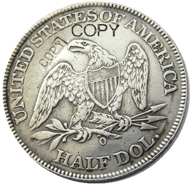 США 1846 P/O Liberty сидя половина доллара Посеребренная копия монет