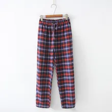 Осенние новые женские хлопковые спальные штаны для женщин размера плюс повседневные женские брюки свободные клетчатые Пижамные штаны XL