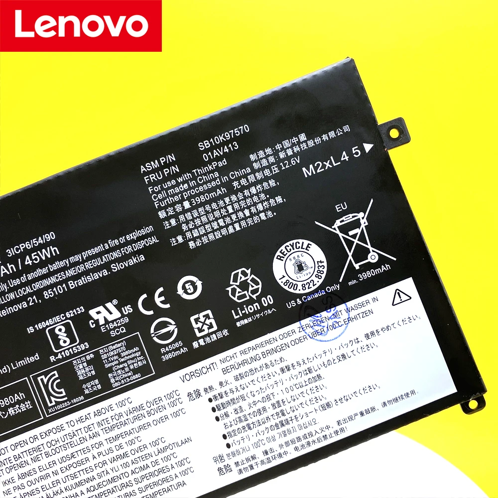 para Lenovo Thinkpad E470 E470c E475 Série Sb10k97568 Sb10k97569 Sb10k97570 01av411 01av412 01av413 Bateria do Portátil Novo - Imagem 5