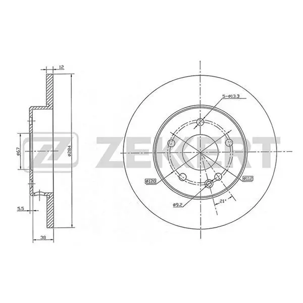Disc brake. Before. MB C-Class (202) 93 ZEKKERT bs-5059 |