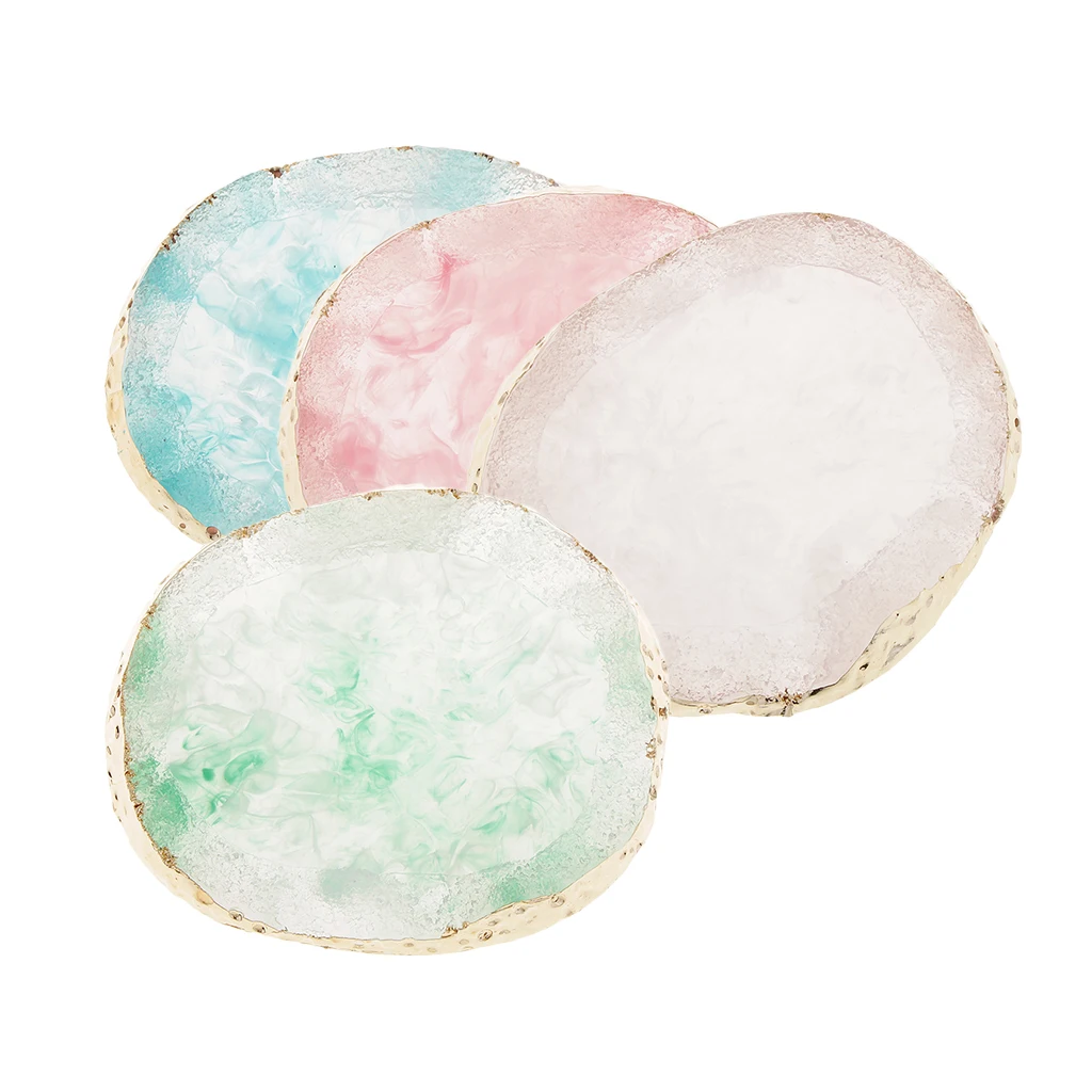 Nail Art Palette Cosmetic Plate Imitation Agate Coasters Cup Mat Pendants