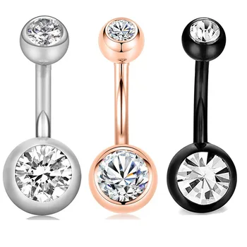 

3pcs/set Rose Gold Titanium Sexy Navel Piercing Ombligo 316 Stainless Steel Belly Button Rings Piercing Nombril Body Jewelry