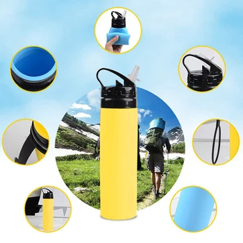 

Silica Corrosion Resistance And High Temperature Collapsible Water Bottle Kettle Outdoor Travel Camping Drink Sport Water Bottle