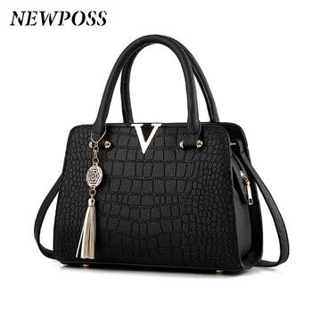 

Fashion Women Handbags Tassel PU Leather Totes Bag Top-handle Embroidery Crossbody Bag Shoulder Bag Lady Simple Style Hand Bags