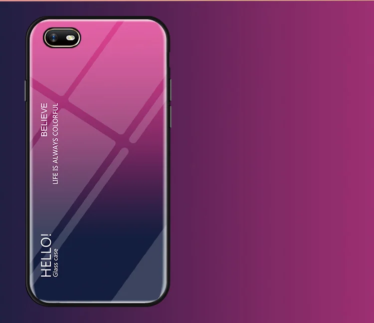 Для Oppo A1K задняя крышка для телефона 6," Модный плавный Сменный стеклянный чехол для телефона для Oppo Realme C2 силиконовый бампер с полной защитой