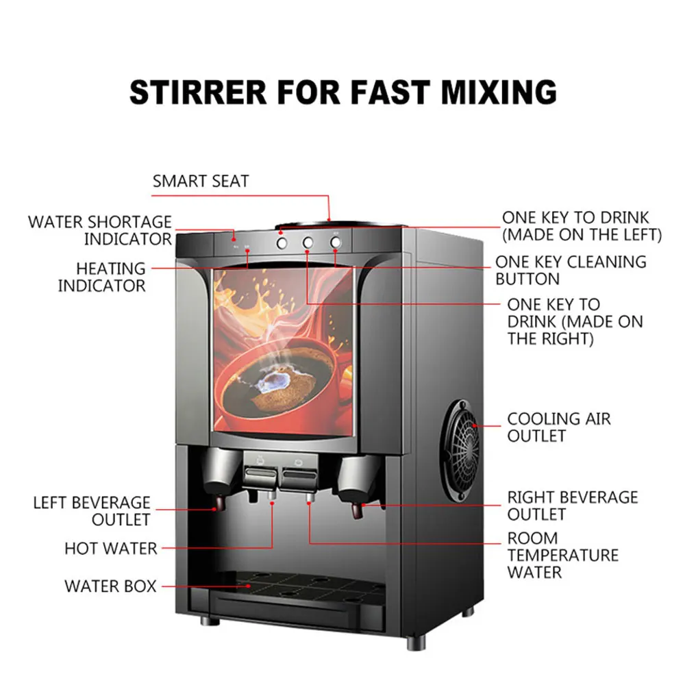 Automatic Instant Coffee Maker Commercial Beverage Machine Household Coffee Machine Milk Tea Juicer Soy milk Hot Drink