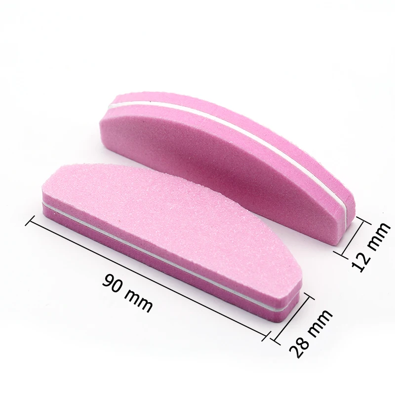10 Pcs/Set Colorful 100/180 Nail File Buffing Crescent Beauty Tools