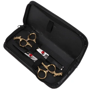 

2pcs Hair Scissors Set Metal Carved Barber's Shears Hair Cutting Scissor Kit Hair Styling Tools