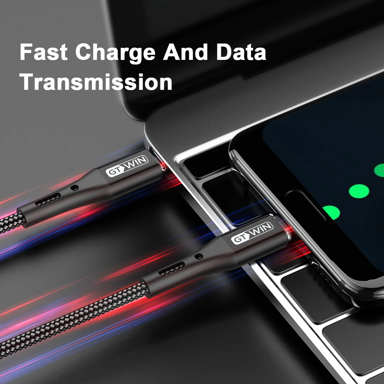 GTWIN 60 Вт USB Type C к кабель для быстрой зарядки PD c передачи данных Samsung Xiaomi Redmi Huawei