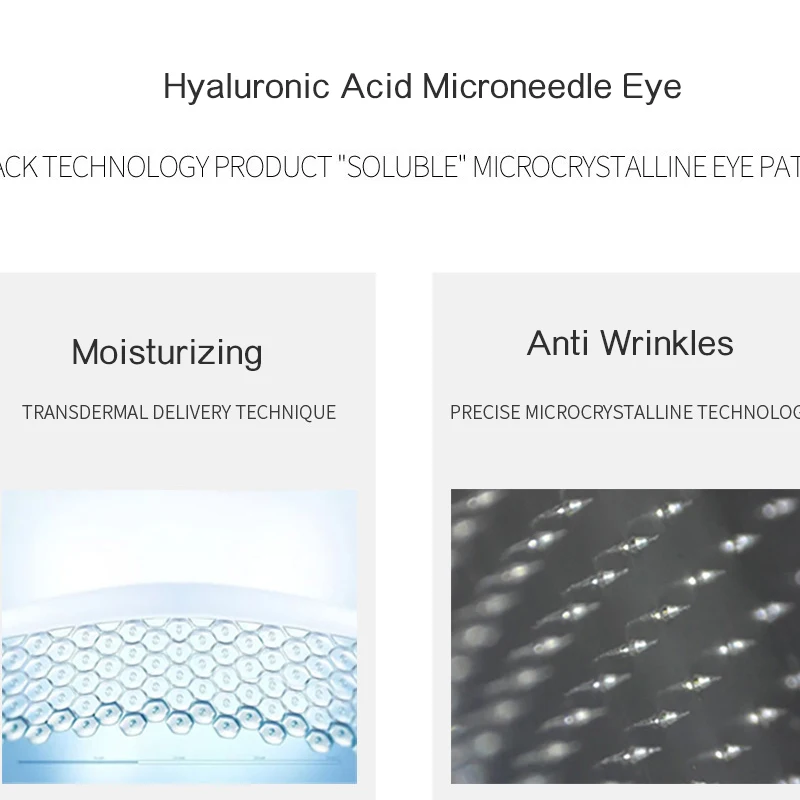 Eye Patches Hyaluronic Acids Microneedle Eye Pads Moisturizing Wrinkles Fine Lines Dark Circles Removal Collagen Eye Mask Patch