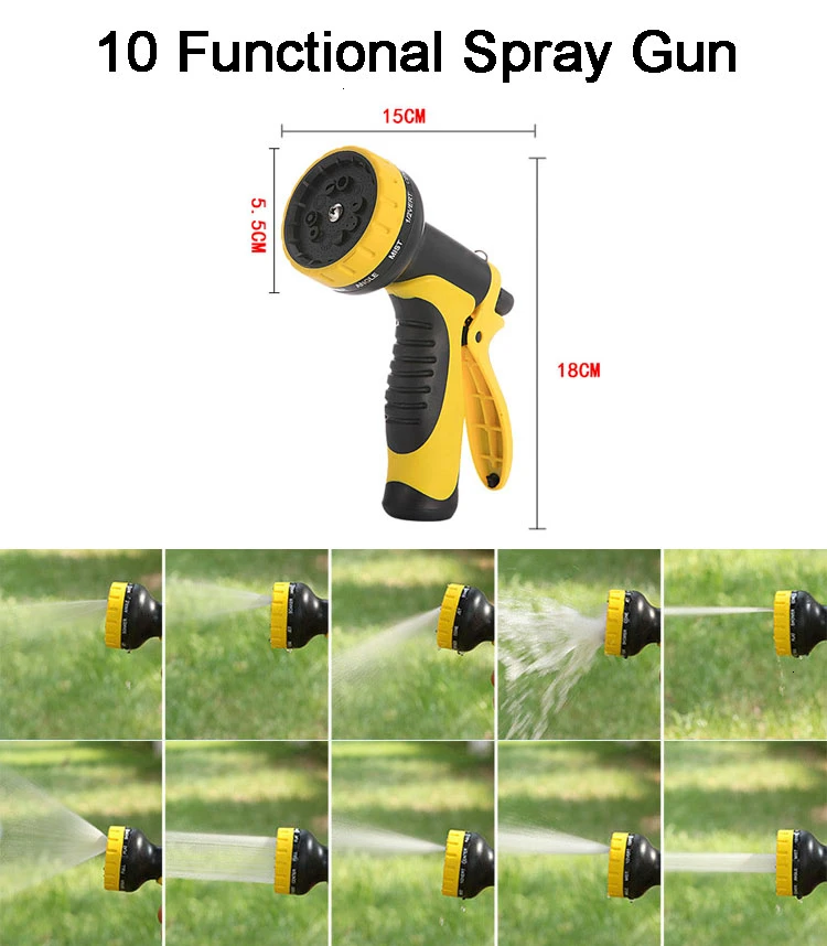 150ft Expandable Flexible Water Hoses Pipe Watering Spray Gun for Car Garden UK 