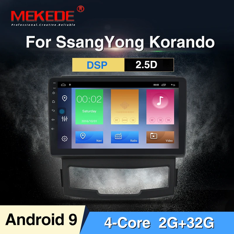 MEKEDE HD большой экран Android 9,0 Автомобильный DVD Радио для SSANGYONG KORANDO 2011-2013 gps навигация Радио Аудио мультимедийный плеер