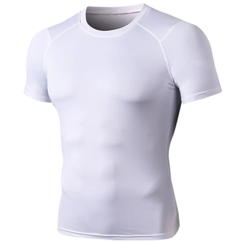 Men's Running Compression Tshirts Quick Dry Soccer Jersey Fitness Tight Skinny Bodybuilding Shirt Fast-Dry Breathable Tops