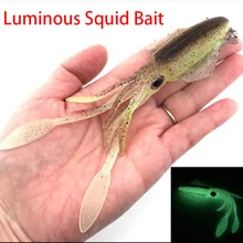 

New Fishing Soft Squid Lure 60g Luminous/UV Squid Jig Lures Sea Fishing Wobbler Bait Carbon Steel Hook Octopus Crank Allure Tool