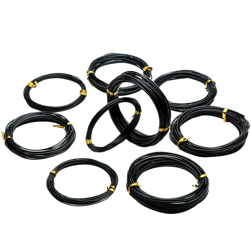 Bonsai Wires 9 Rolls Anodized Aluminum Bonsai Training Wire with 3 Sizes (1.0 Mm,1.5 Mm,2.0 Mm) Total 147 Feet