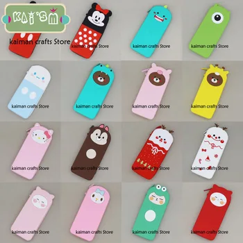 

silicon rectangle flat shape carton Pencil Case ,Zipper Up Soft Leather Double Pen Case Inventory wholesale