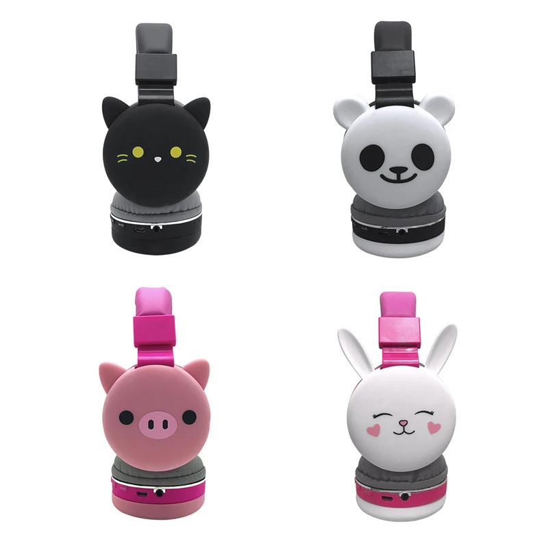 Cute Wireless Bluetooth Ear Headphones Earphone For Young People Kids Foldable Stereo Headset 3 5mm Plug With Mic FM Radio