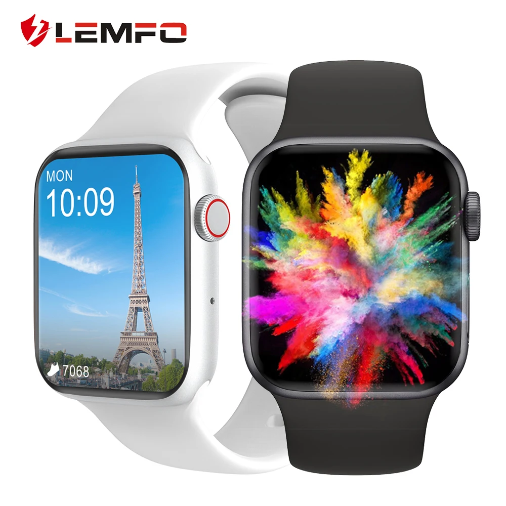 LEMFO-reloj inteligente DT100 para hombre y mujer, pulsera con Bluetooth, llamada, Pantalla Completa HD de 1,75 pulgadas, reloj inteligente IWO 13 Pro, esfera dinámica