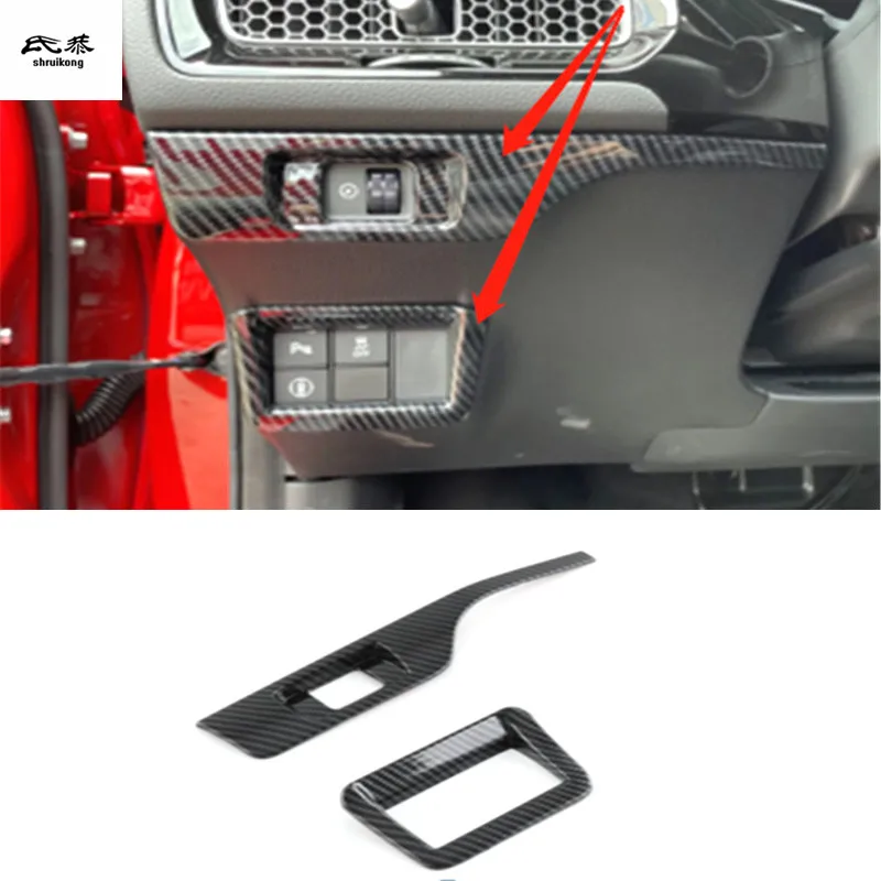 

2 шт./лот переключатель регулировки фары из АБС-углеродного волокна декоративная крышка для 2022 Honda CIVIC 11th MK11