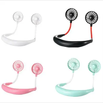 

Portable Travel Sports Portable Lazy Hanging Neck Fan Plastic Night Light 360 Degree Rotation Refrigeration