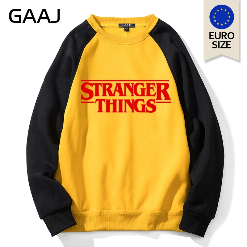Raglan Yellow Странные Вещи толстовка мужская ЕВРО США Размер Harajuku спортивная одежда пуловер флис хип хоп размера плюс уличная одежда толстовки мужские - Цвет: Raglan Yellow