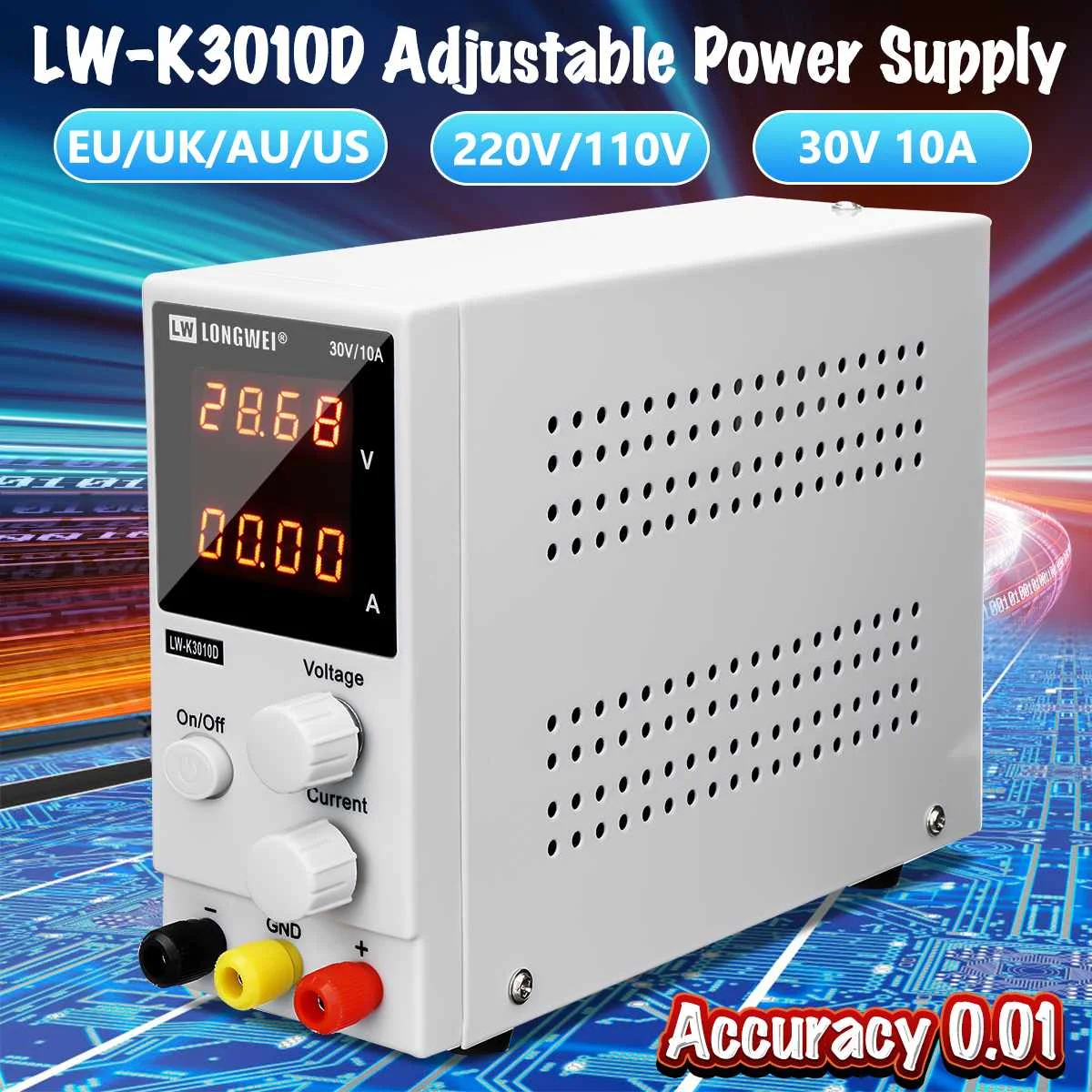 30V 10A 110 V/220 V DC Питание регулируемый 4 цифры Дисплей мини лаборатория Питание Напряжение регулятор K3010D